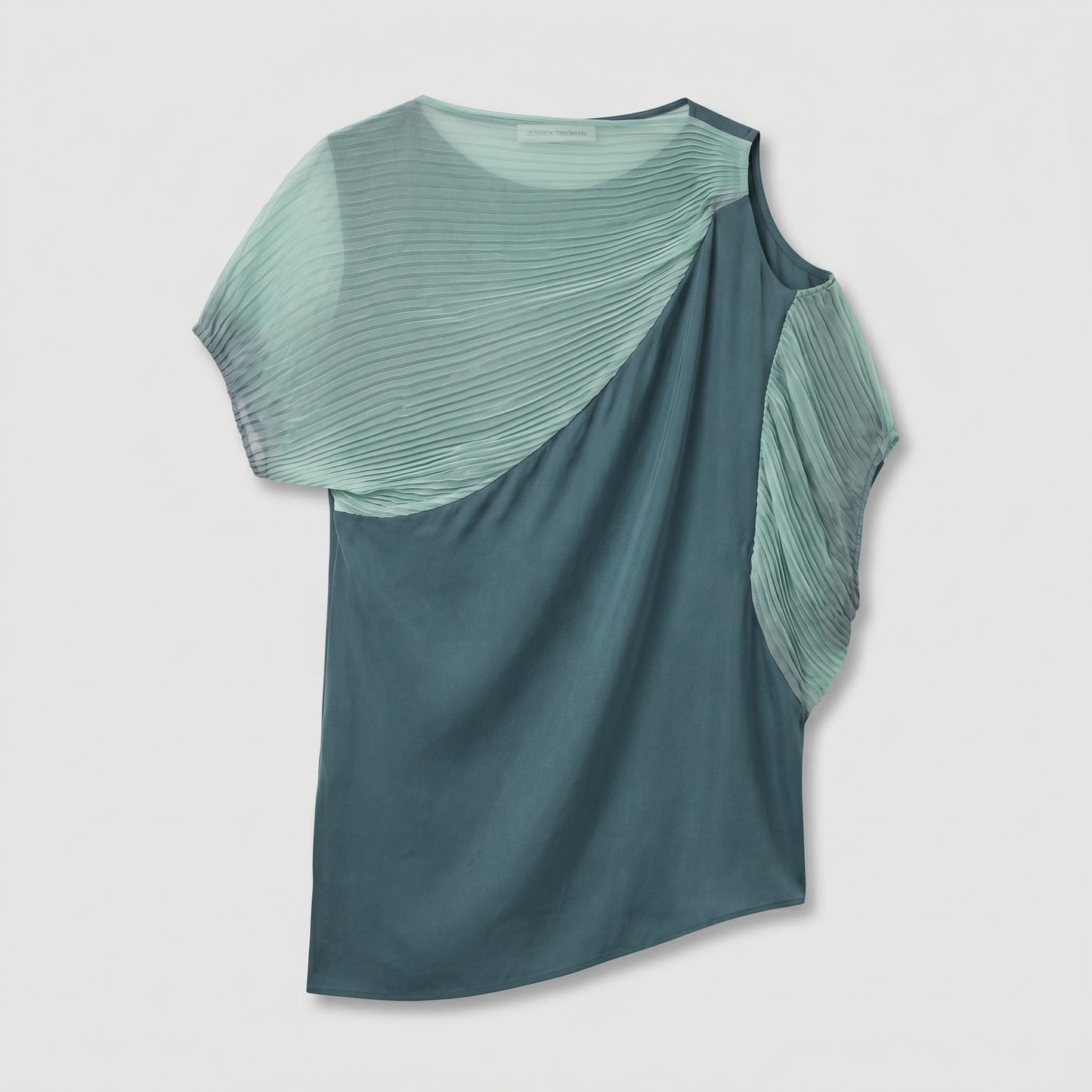 Asymmetric Pleated Draped Top