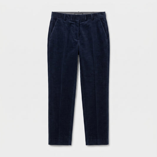 Navy Corduroy Tailored Trousers