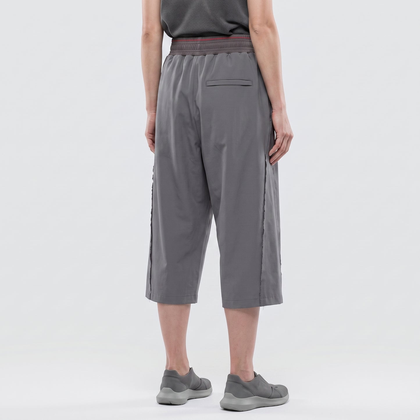Cropped Wide Leg Jersey Trousers