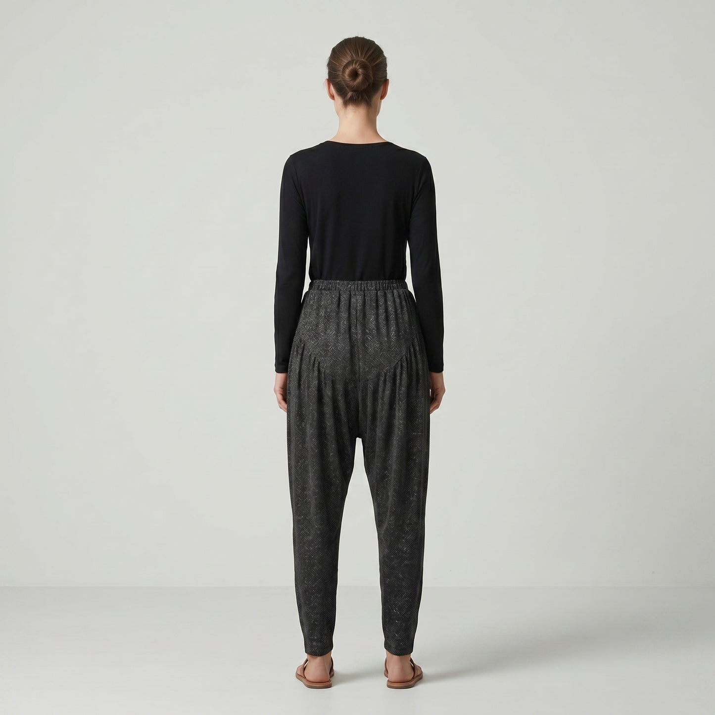 Shimmering Metallic Pleated Trousers