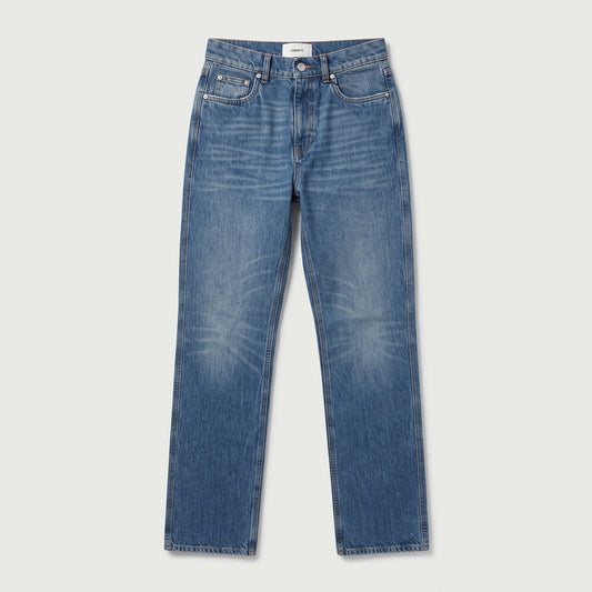 Classic Mid-Wash Straight Jeans