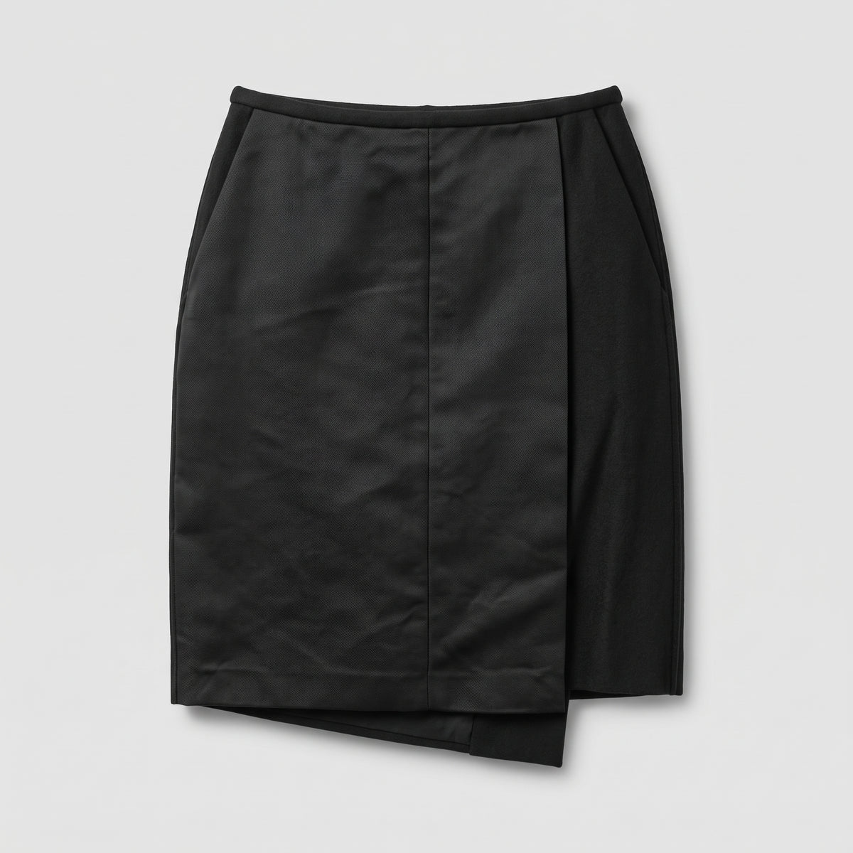 Asymmetric Tailored Black Skirt