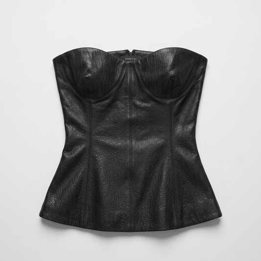 Structured Leather Corset Top