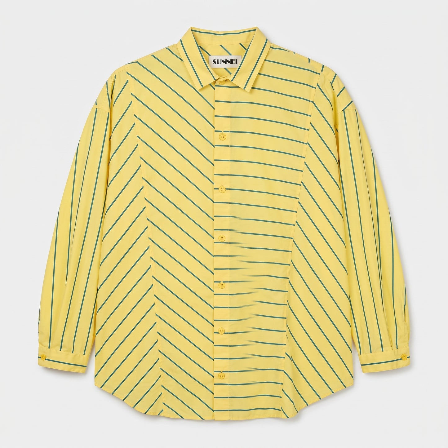 Diagonal Stripe Cotton Shirt