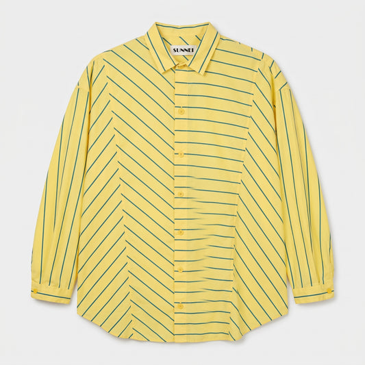 Diagonal Stripe Cotton Shirt