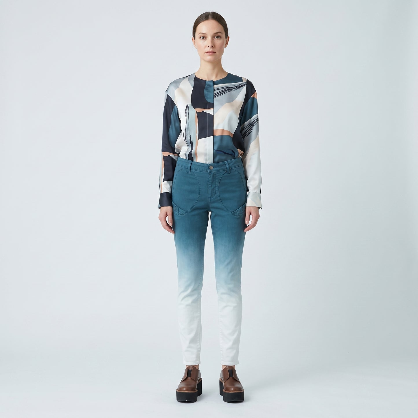 Ombre Dip-Dye Slim Trousers