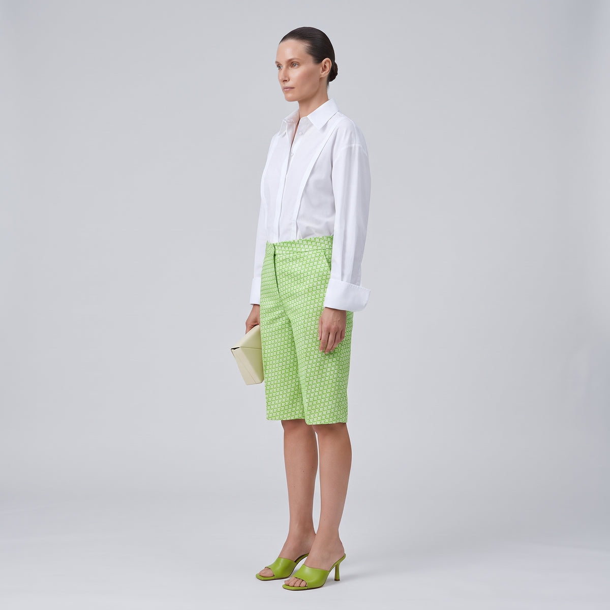 Geometric Print Tailored Shorts