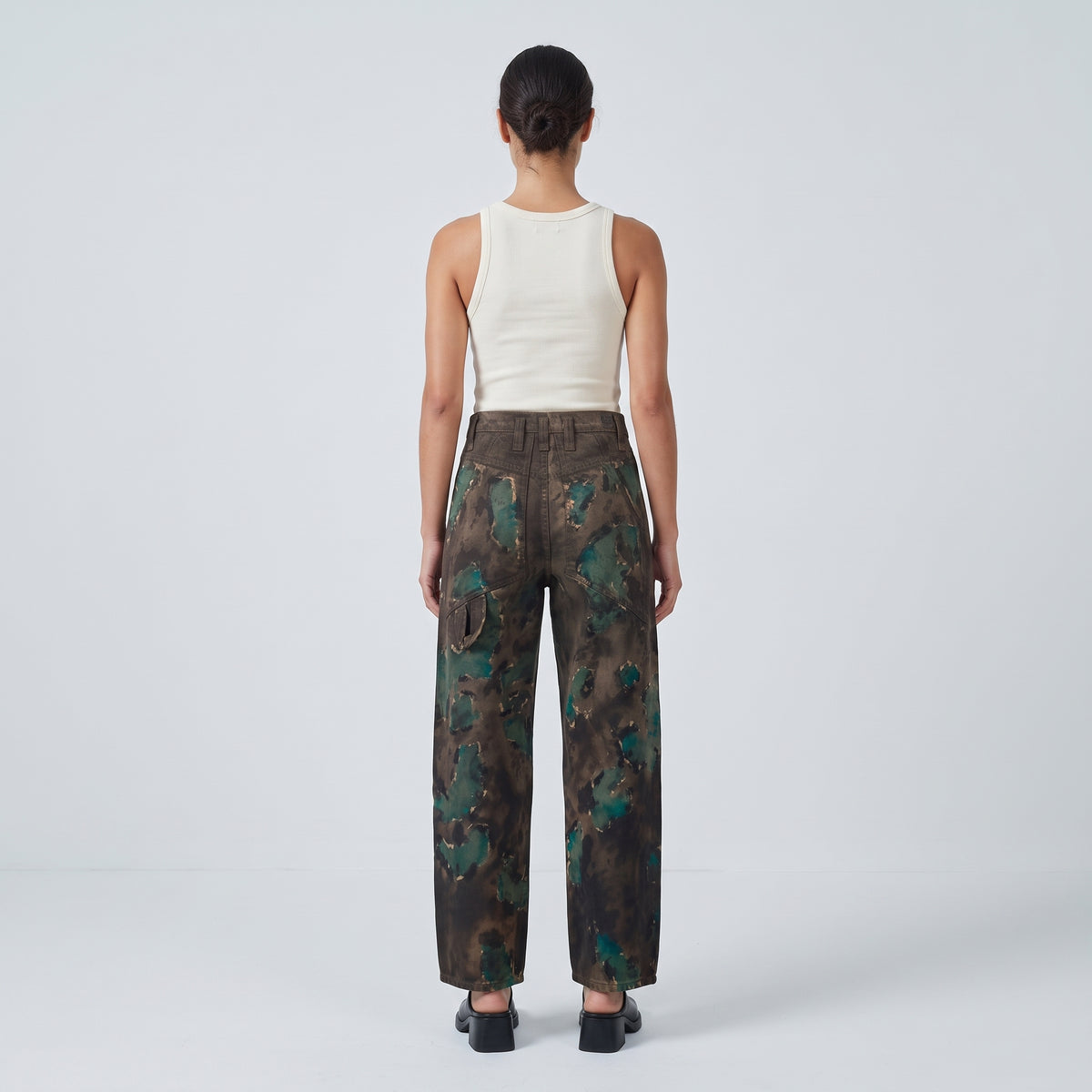 Abstract Printed Denim Trousers