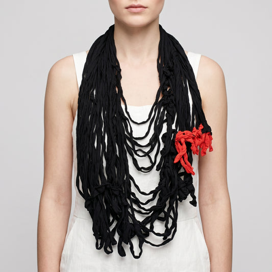 Artisan Contrast Fringe Necklace
