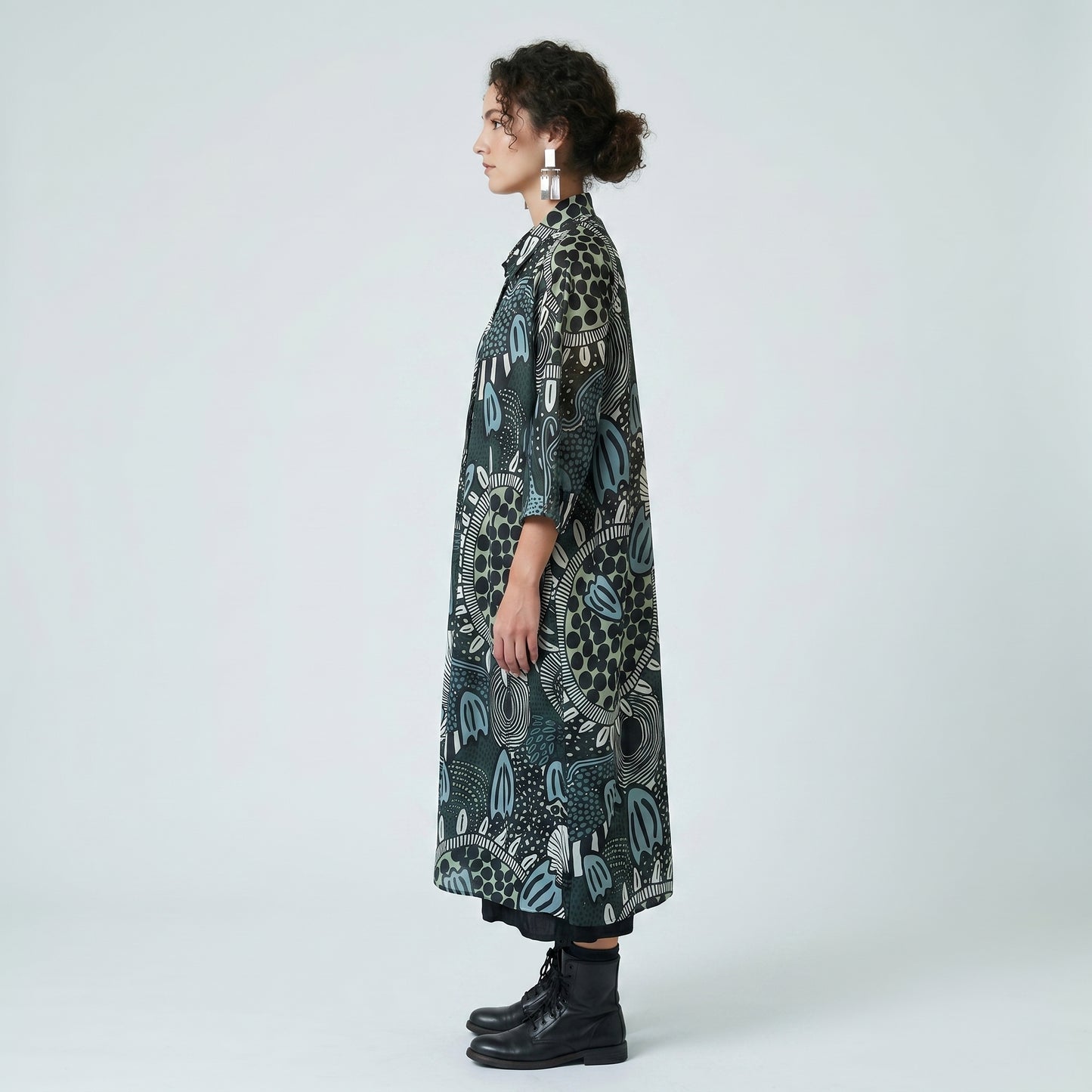 Abstract Print Shirt Dress