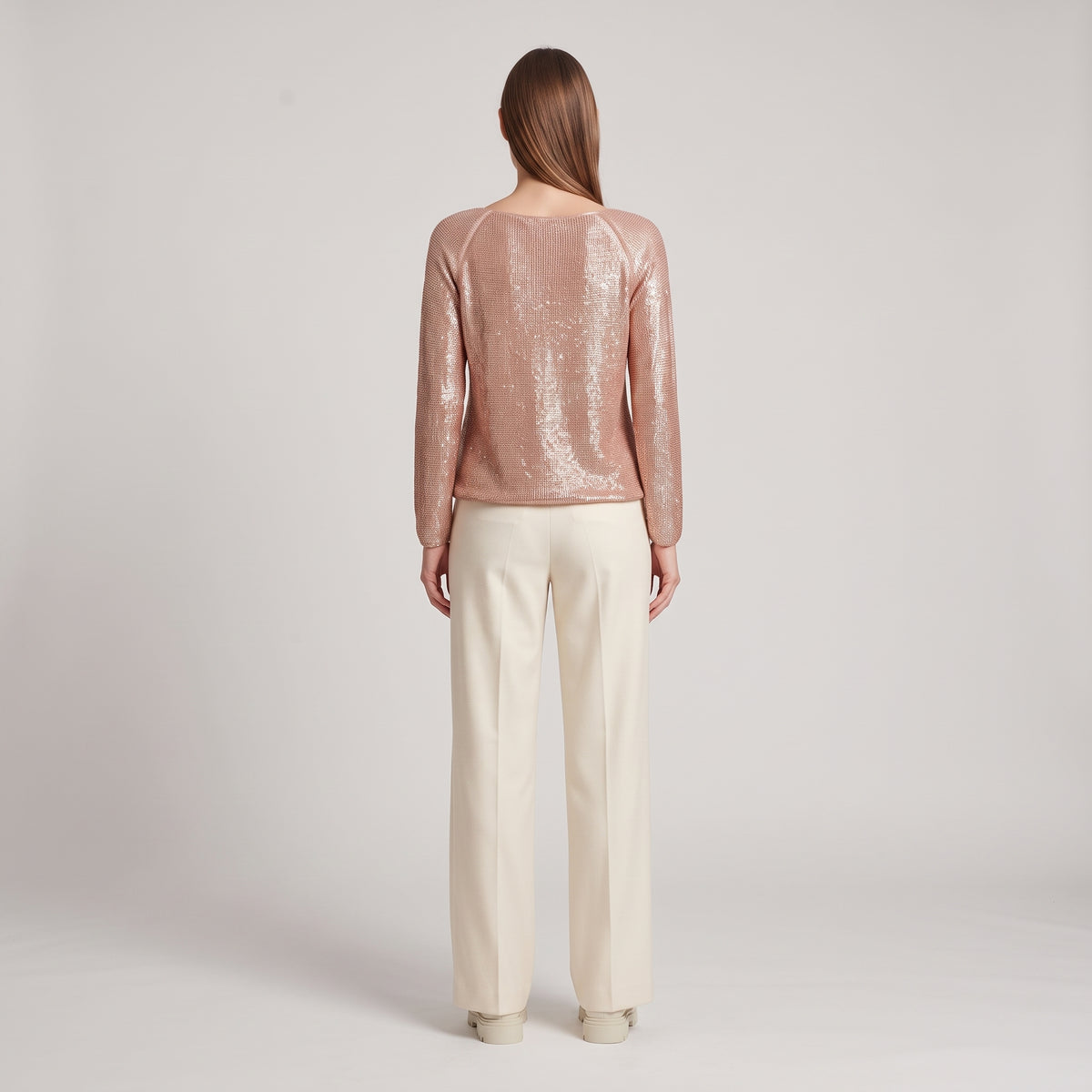 Metallic Shimmer Long Sleeve Top
