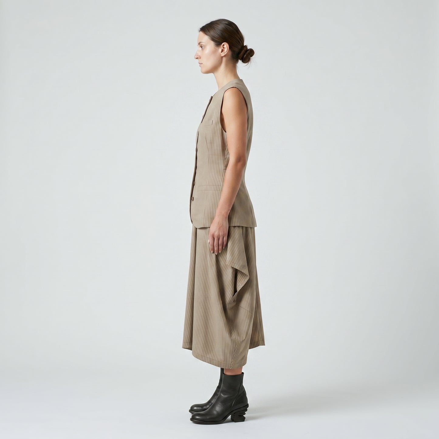 Tailored Pinstripe Asymmetrical Vest
