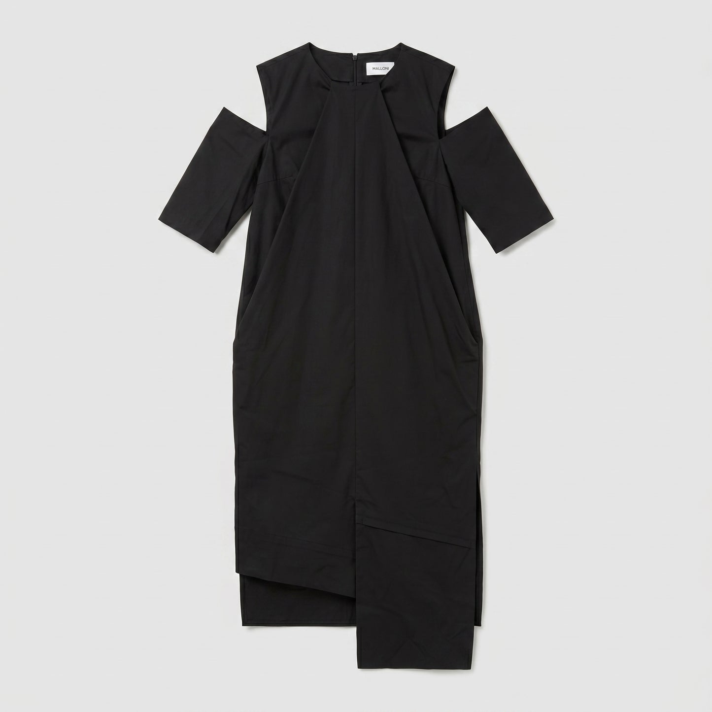Asymmetric Cold Shoulder Midi Dress