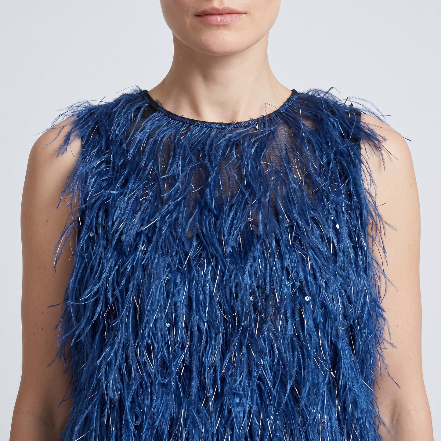 Cobalt Blue Fringe Embellished Top