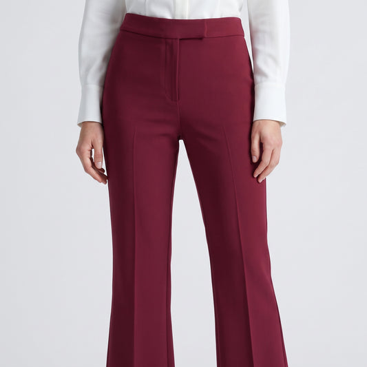 Tailored Burgundy Cropped Trousers