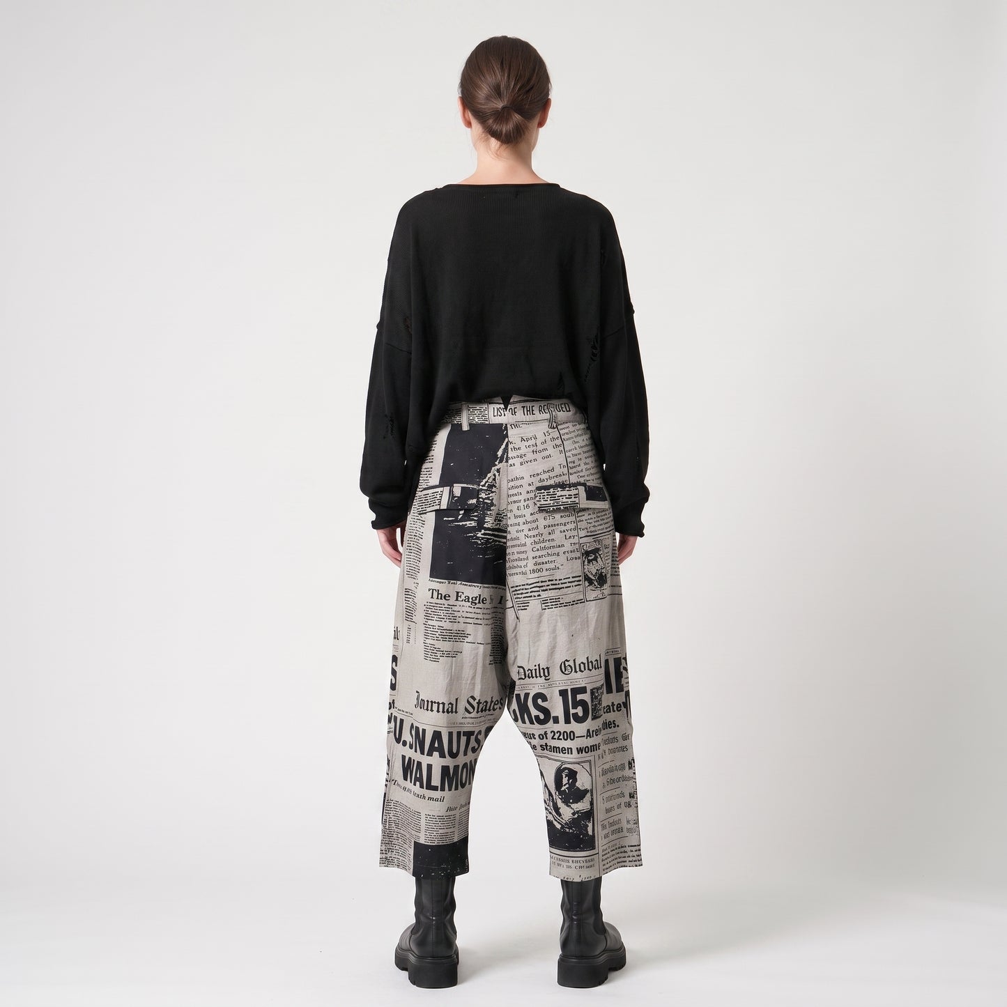 Newspaper Print Statement Trousers