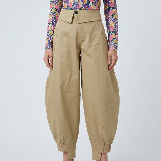 Sculptural High-Waisted Cargo Trousers