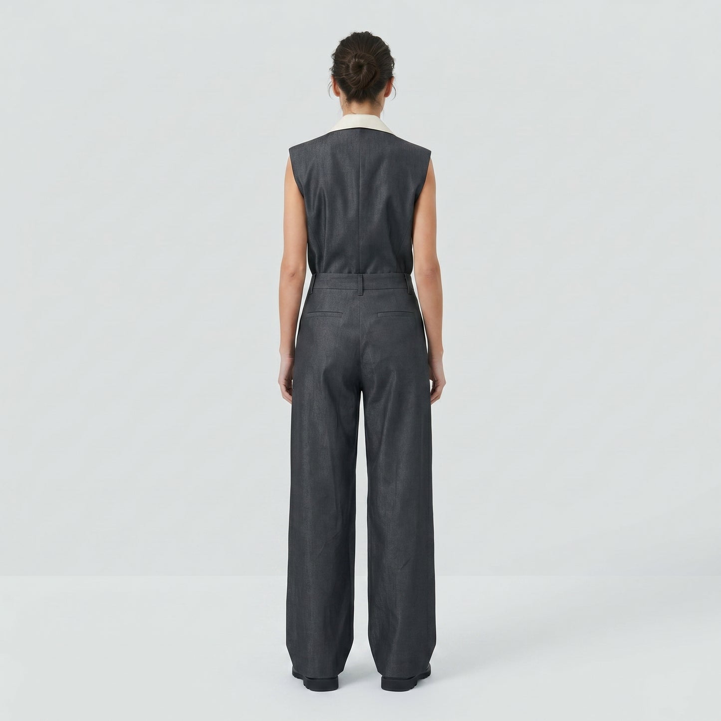 Wide Leg Denim Trousers