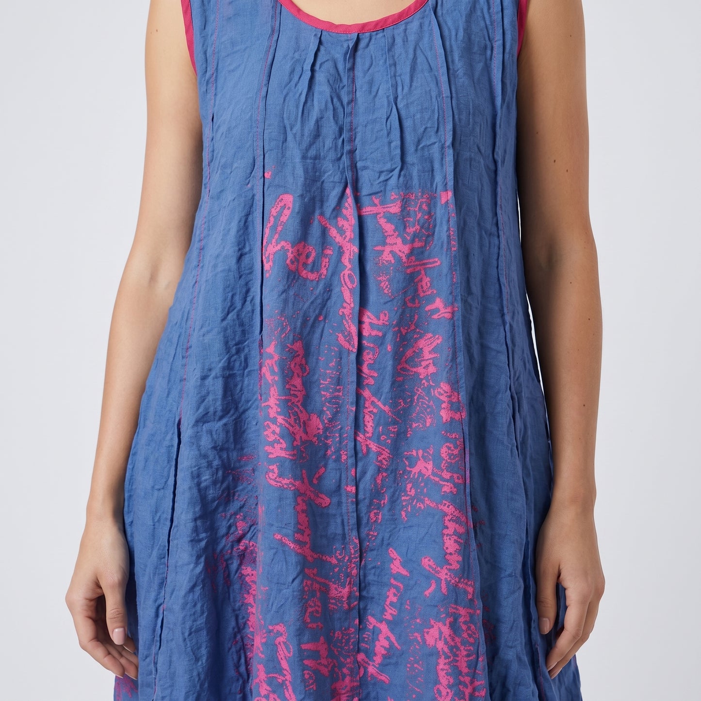 Artistic Printed Cotton Sleeveless Dress