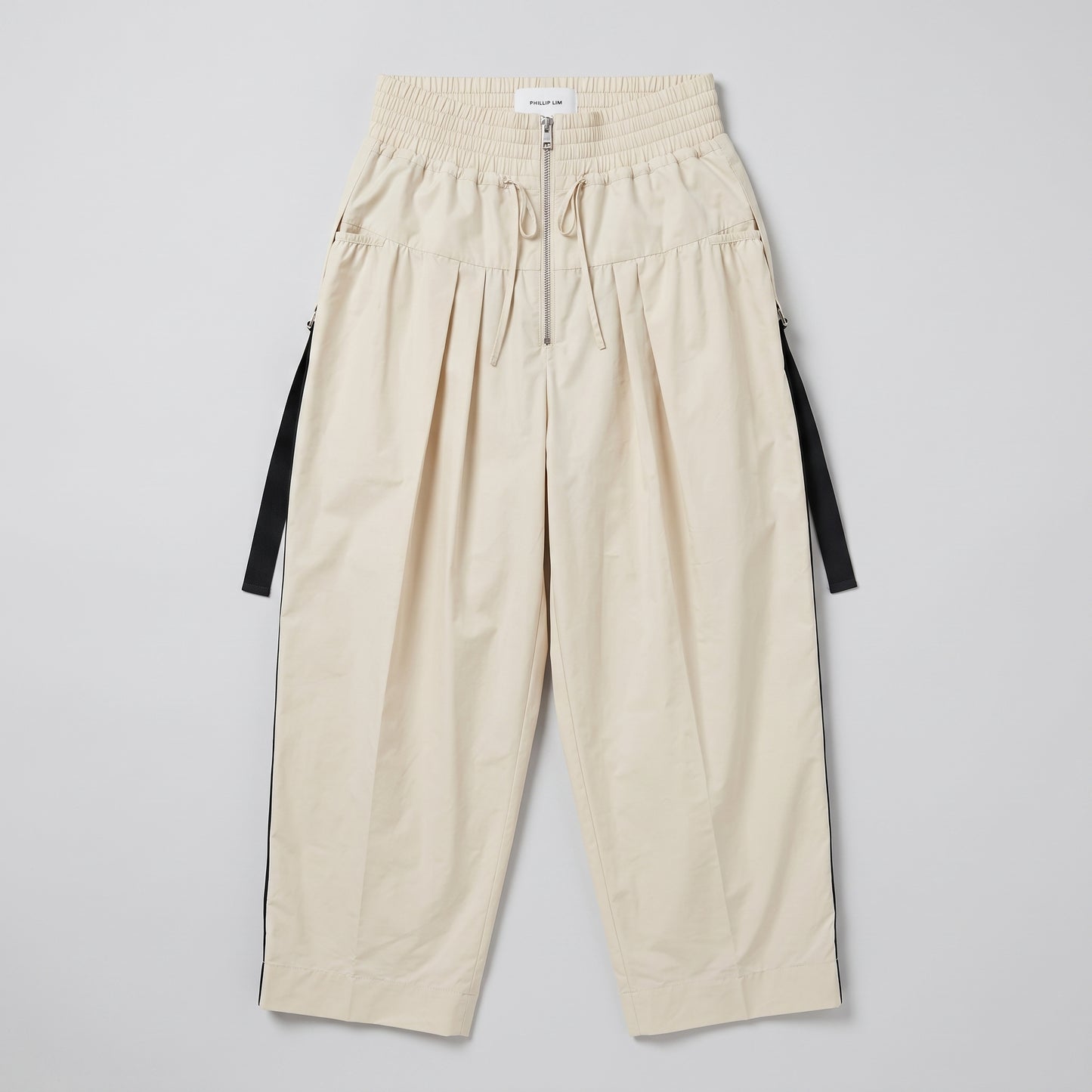 Pleated High-Waisted Utility Trousers