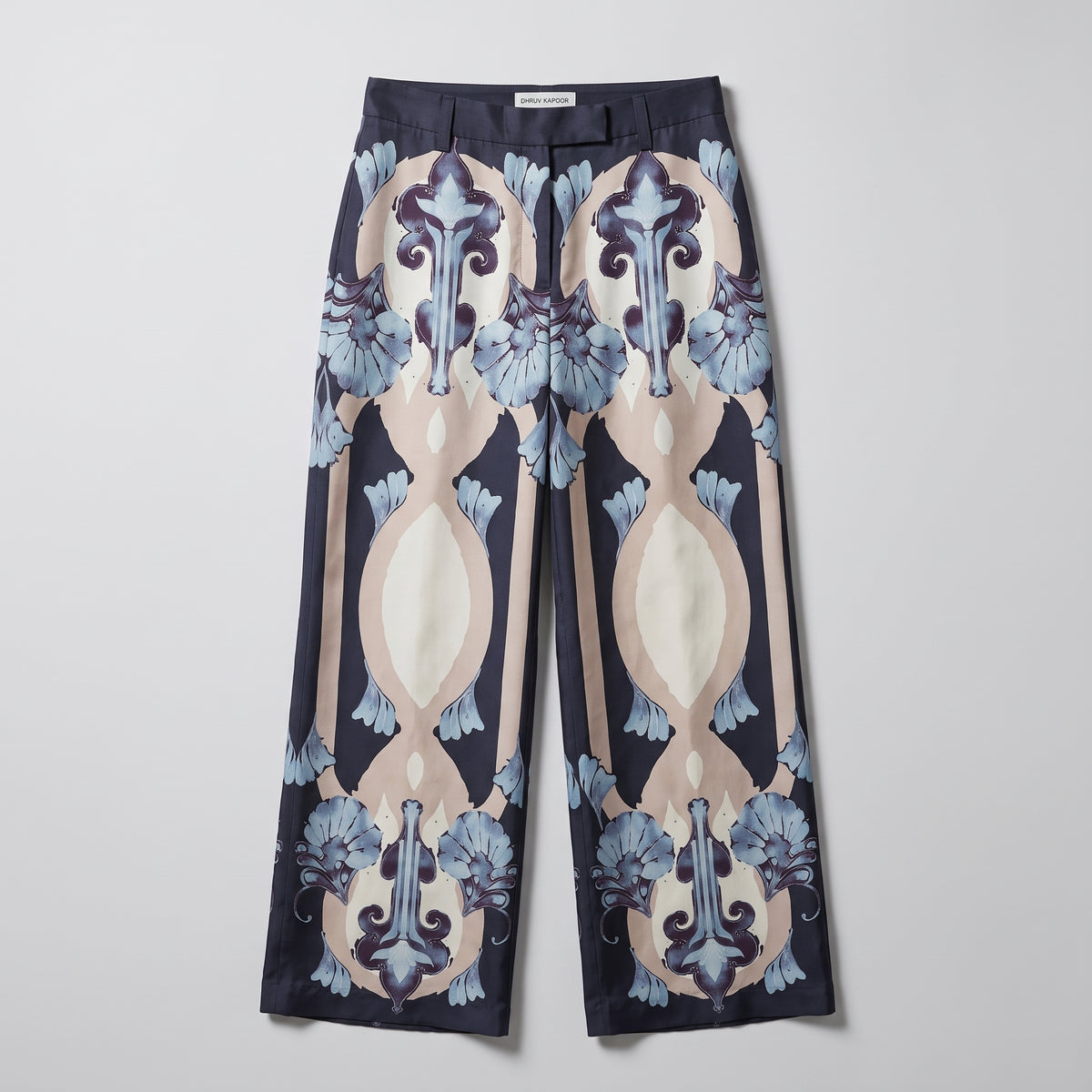 Printed Wide Leg Tailored Trousers