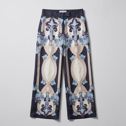 Printed Wide Leg Tailored Trousers