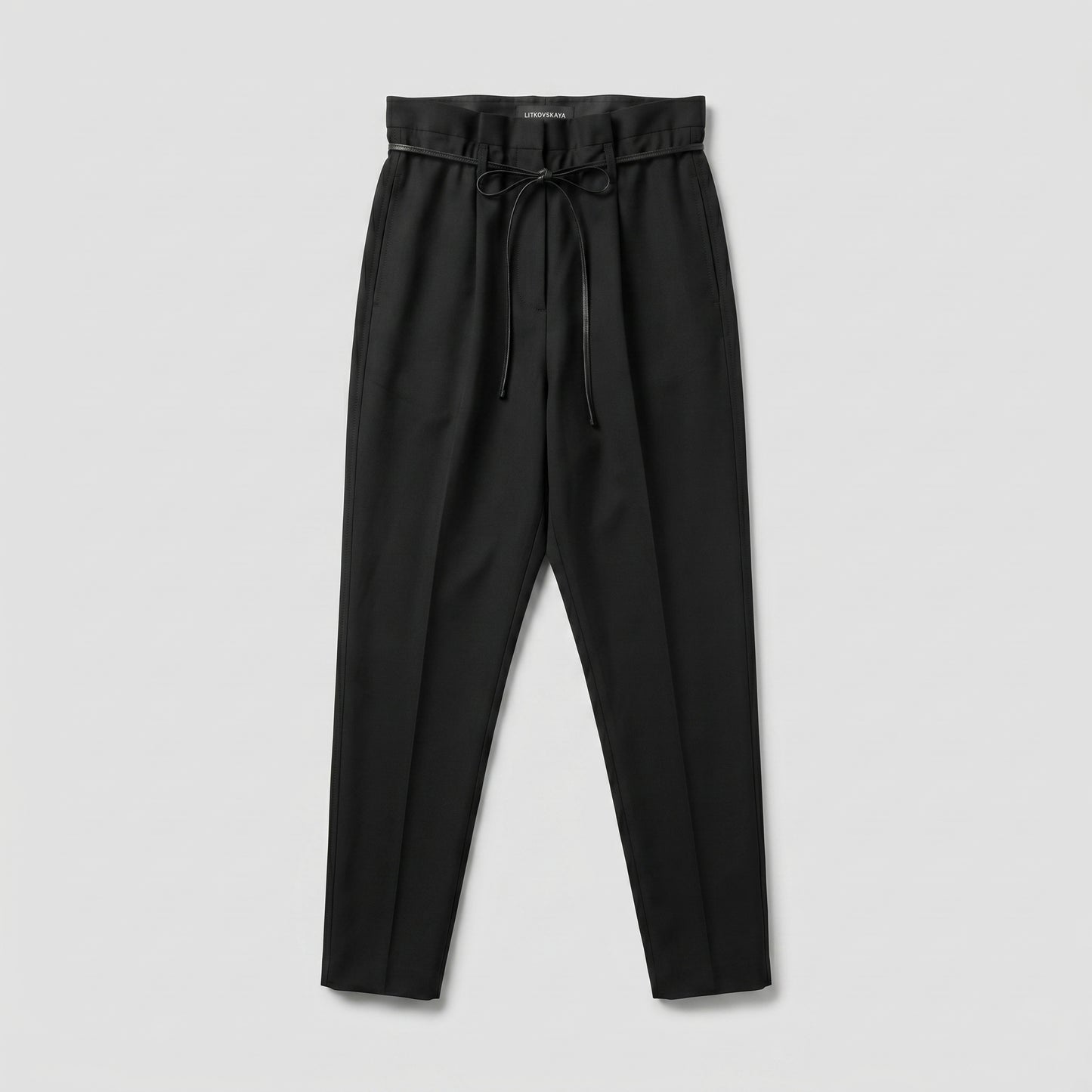 High-Waist Paperbag Tailored Trousers