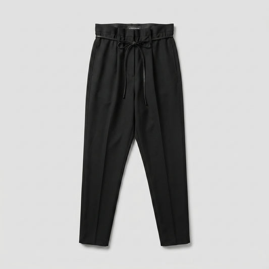 High-Waist Paperbag Tailored Trousers