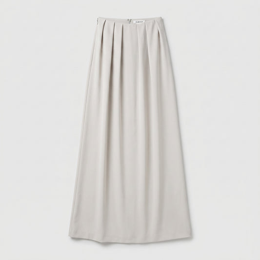 Pleated High-Waisted Maxi Skirt