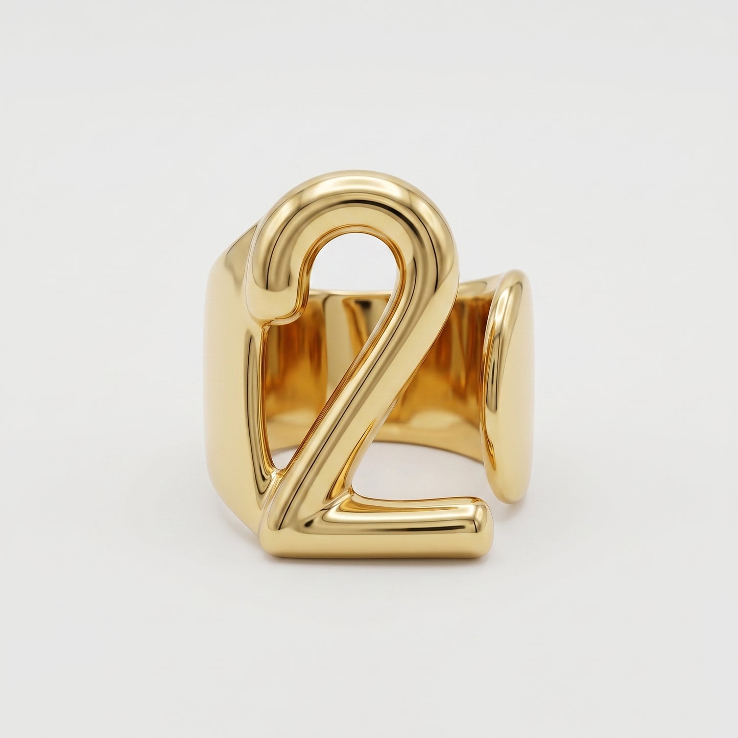 Sculptural Gold Number Ring