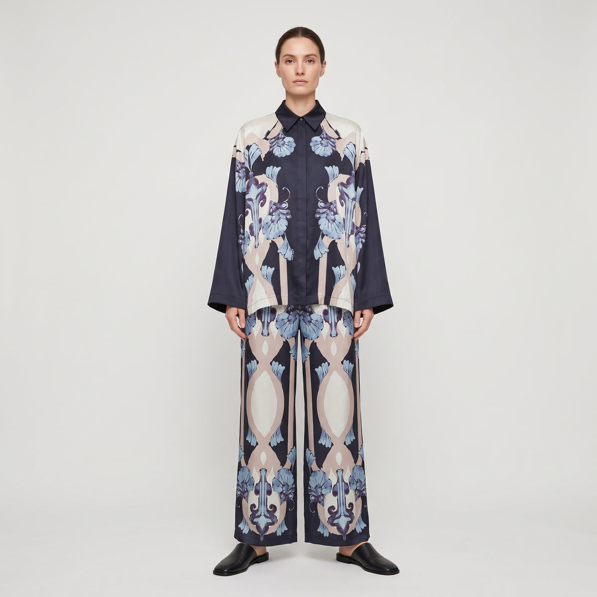 Abstract Print Oversized Shirt