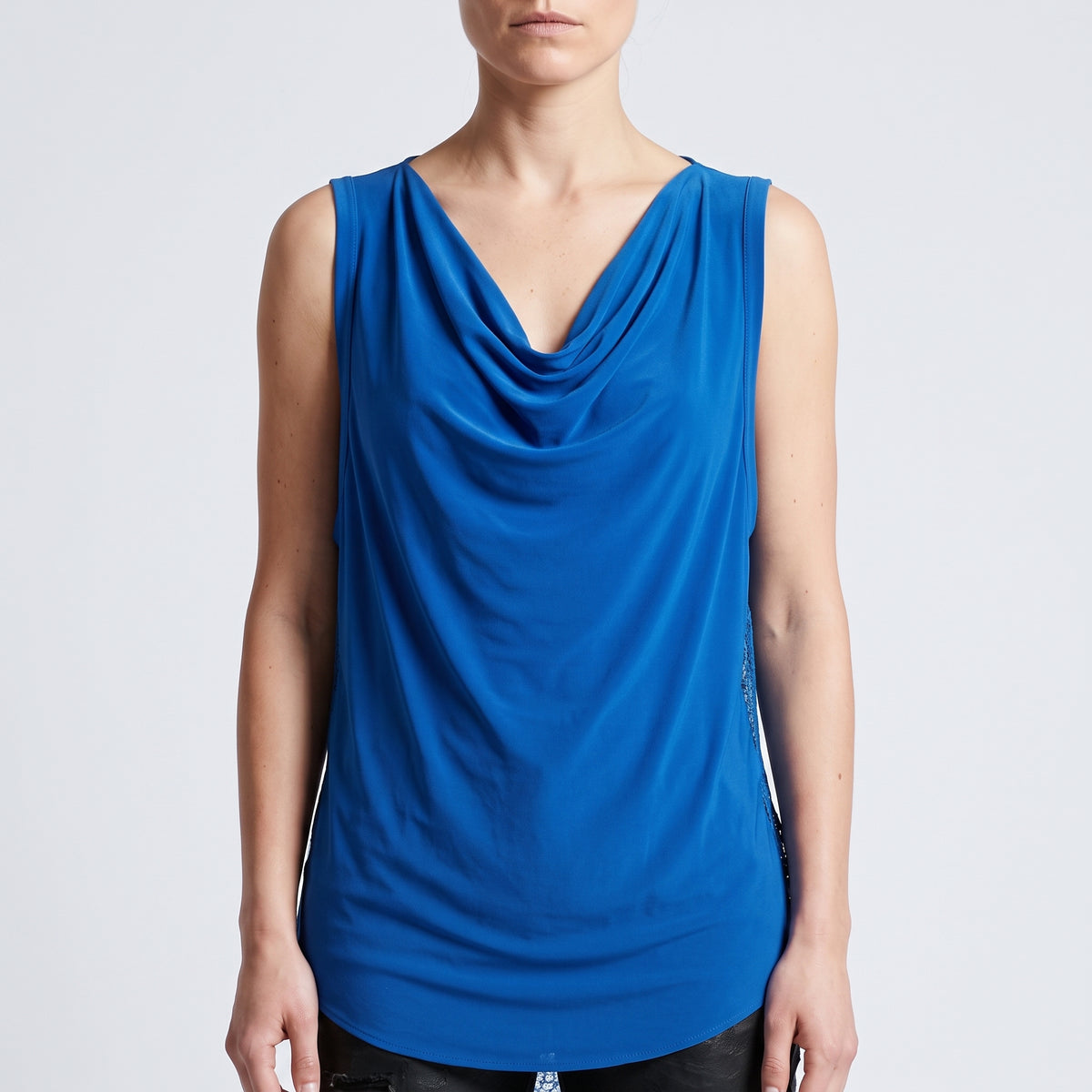 Cobalt Blue Lace Panel Tank