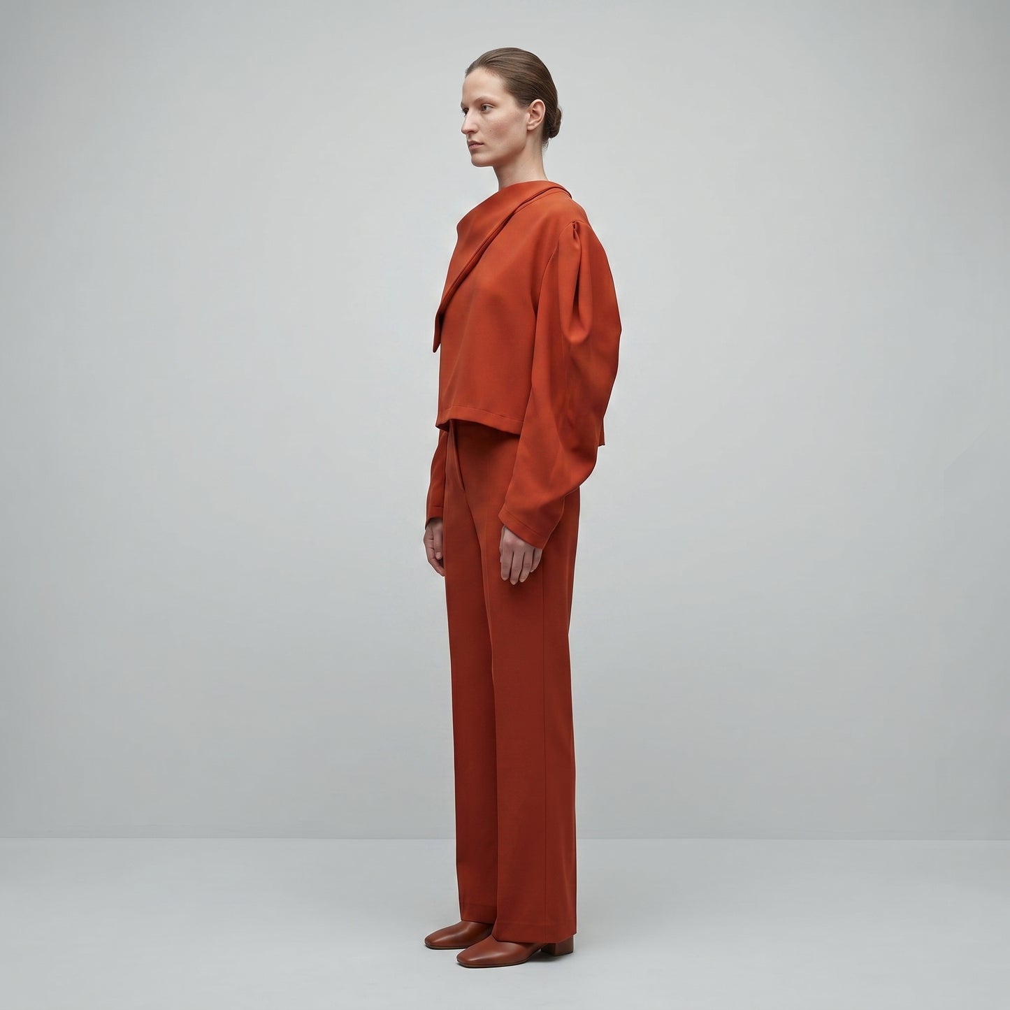 Draped Asymmetric Long Sleeve Top