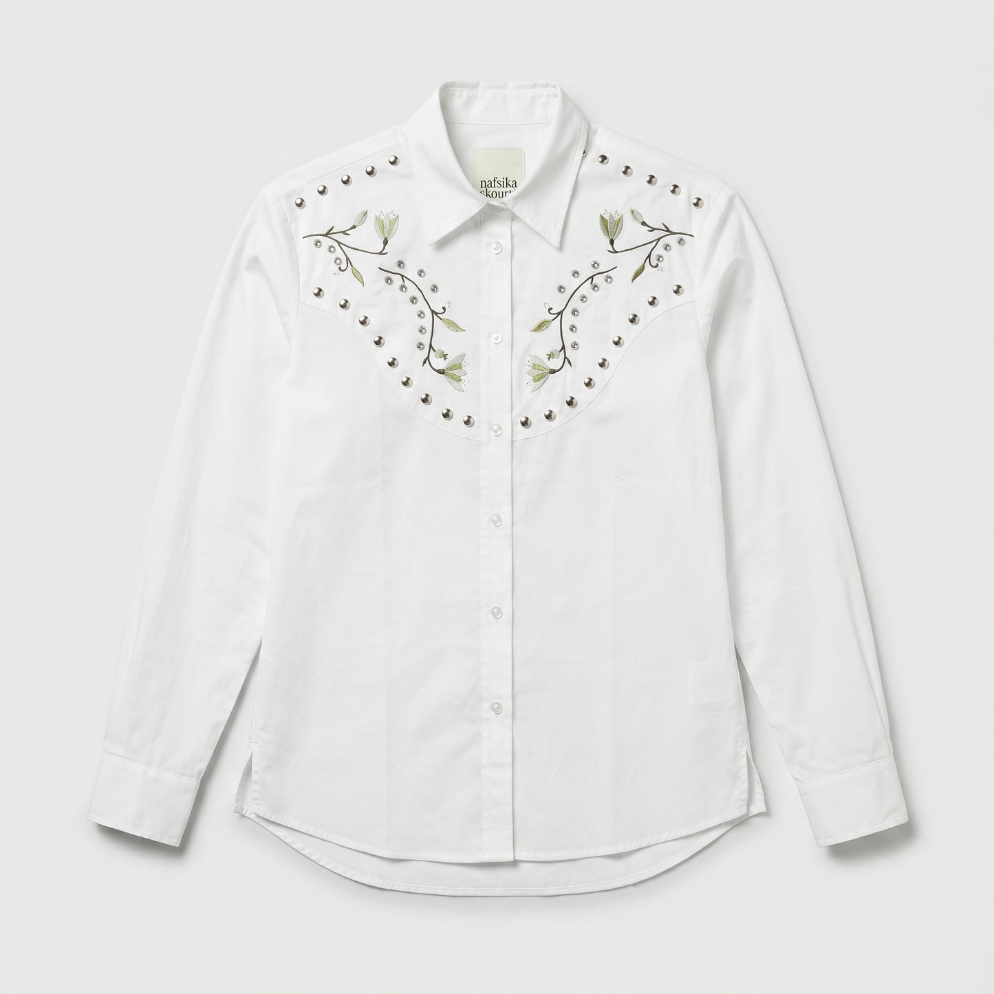Embroidered Studded Western Shirt