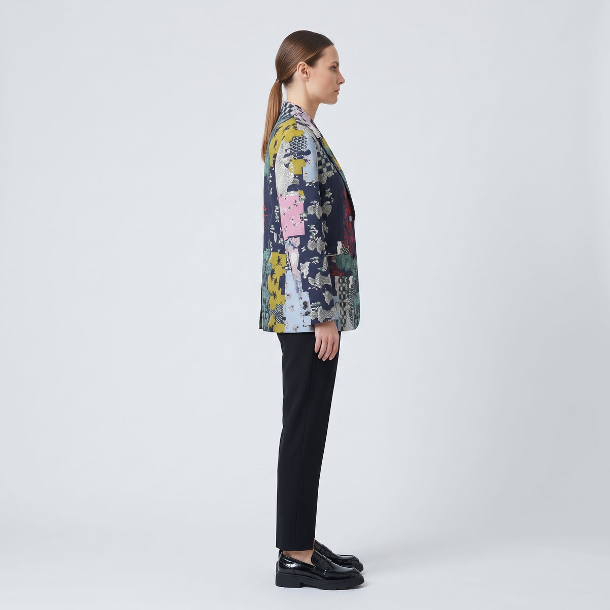 Patchwork Print Tailored Blazer