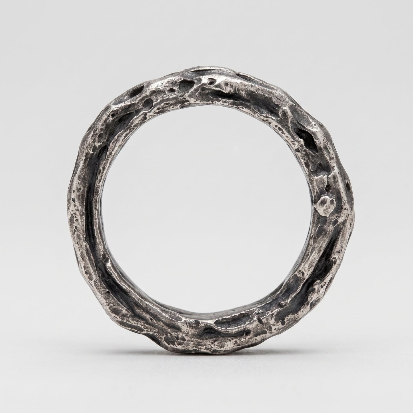 Textured Oxidized Silver Ring
