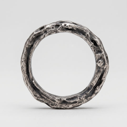 Textured Oxidized Silver Ring