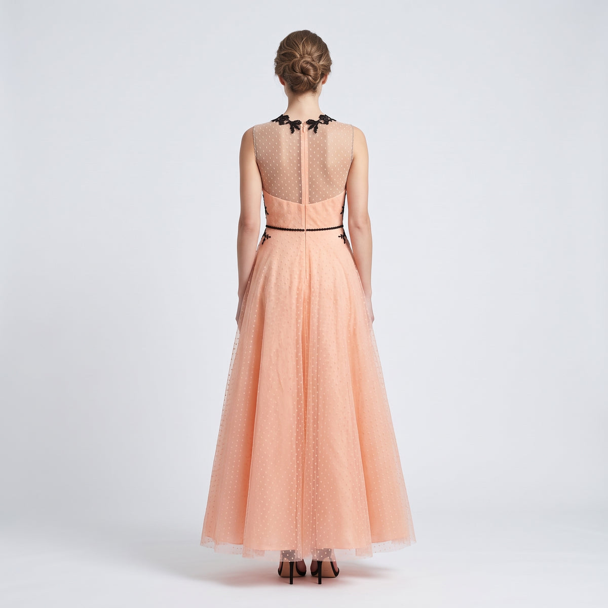 Embroidered Tulle Midi Dress