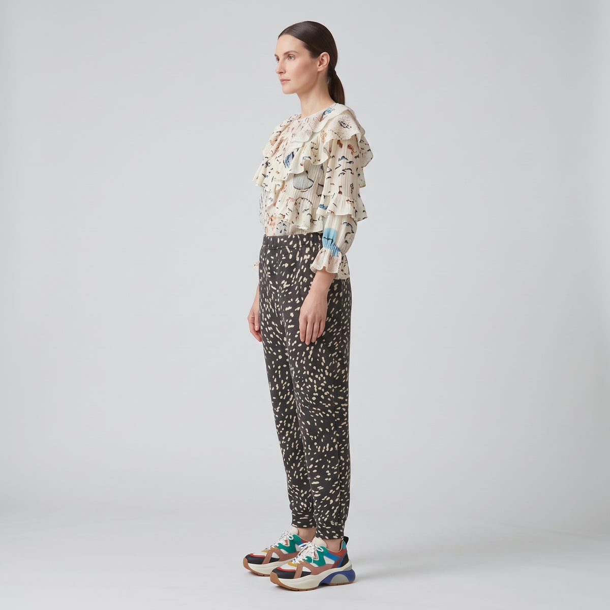 Abstract Print Cotton Joggers