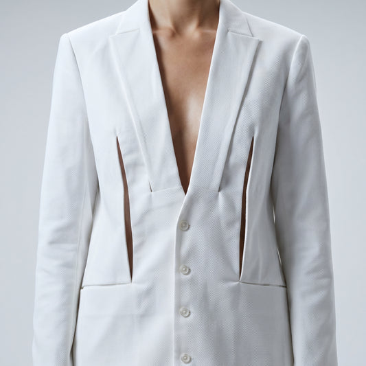 Tailored White Statement Blazer