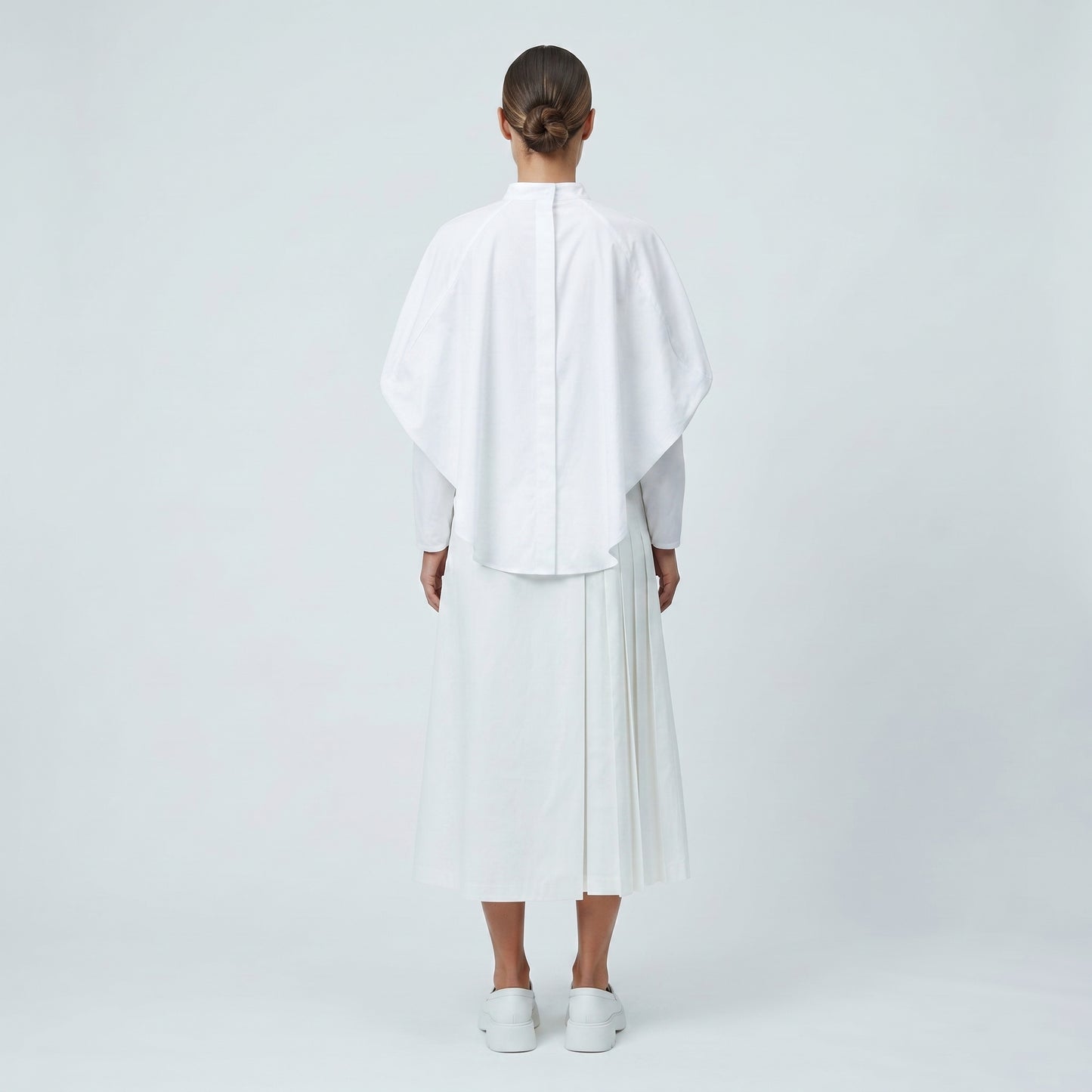 Asymmetrical Pleated Midi Skirt