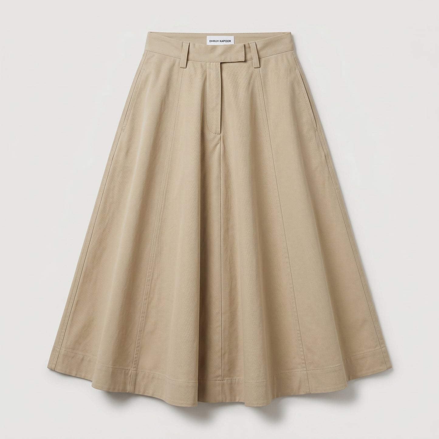 Tailored Beige A-Line Skirt