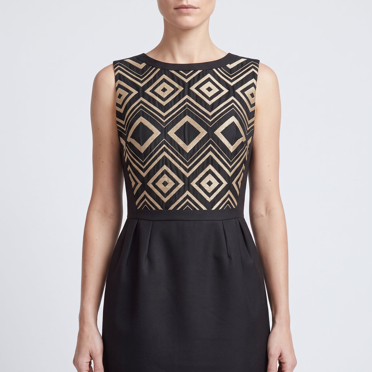 Geometric Pattern Sleeveless Dress