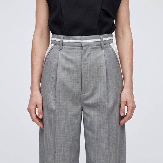 Tailored Grey Contrast Trousers