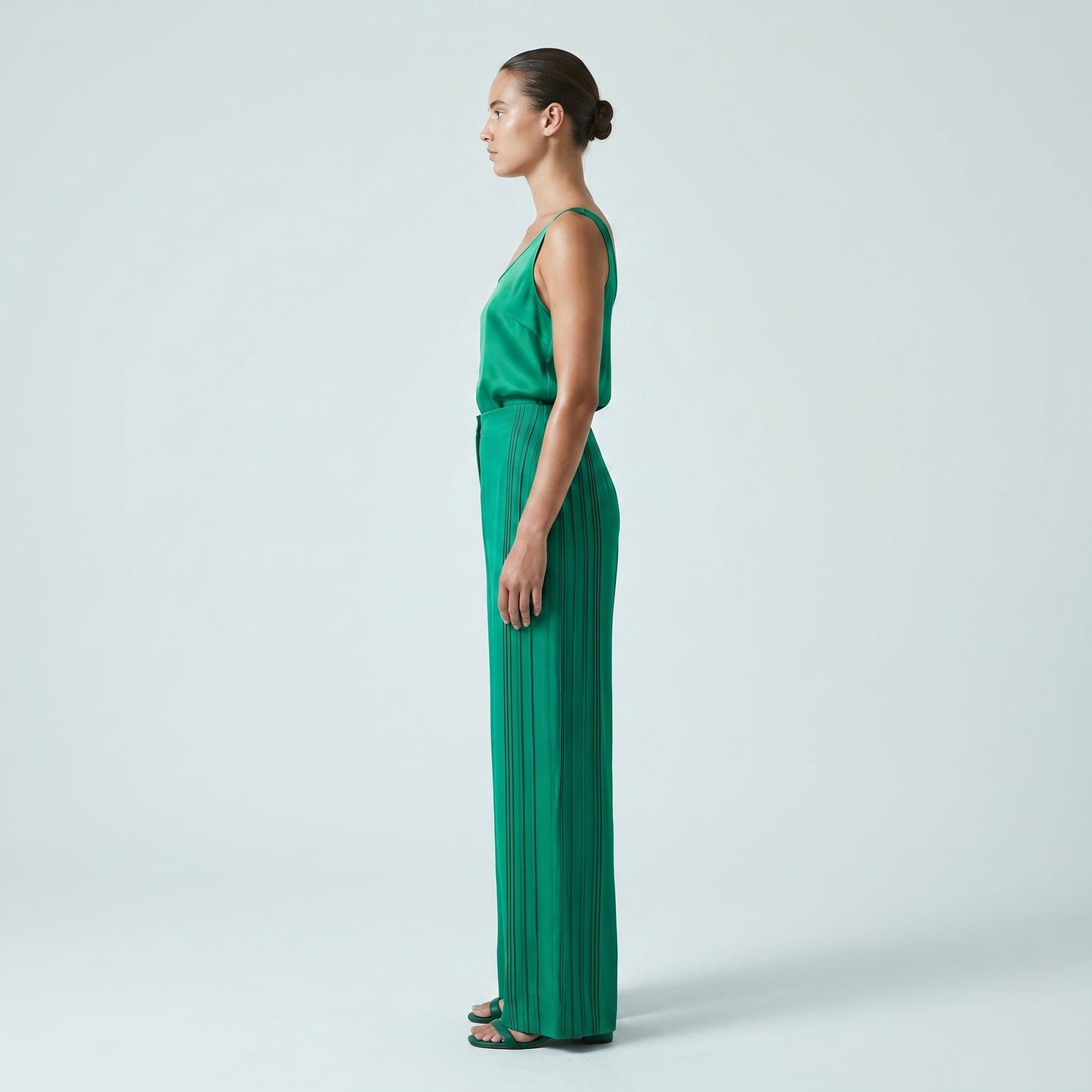 Tailored Emerald Pleated Trousers