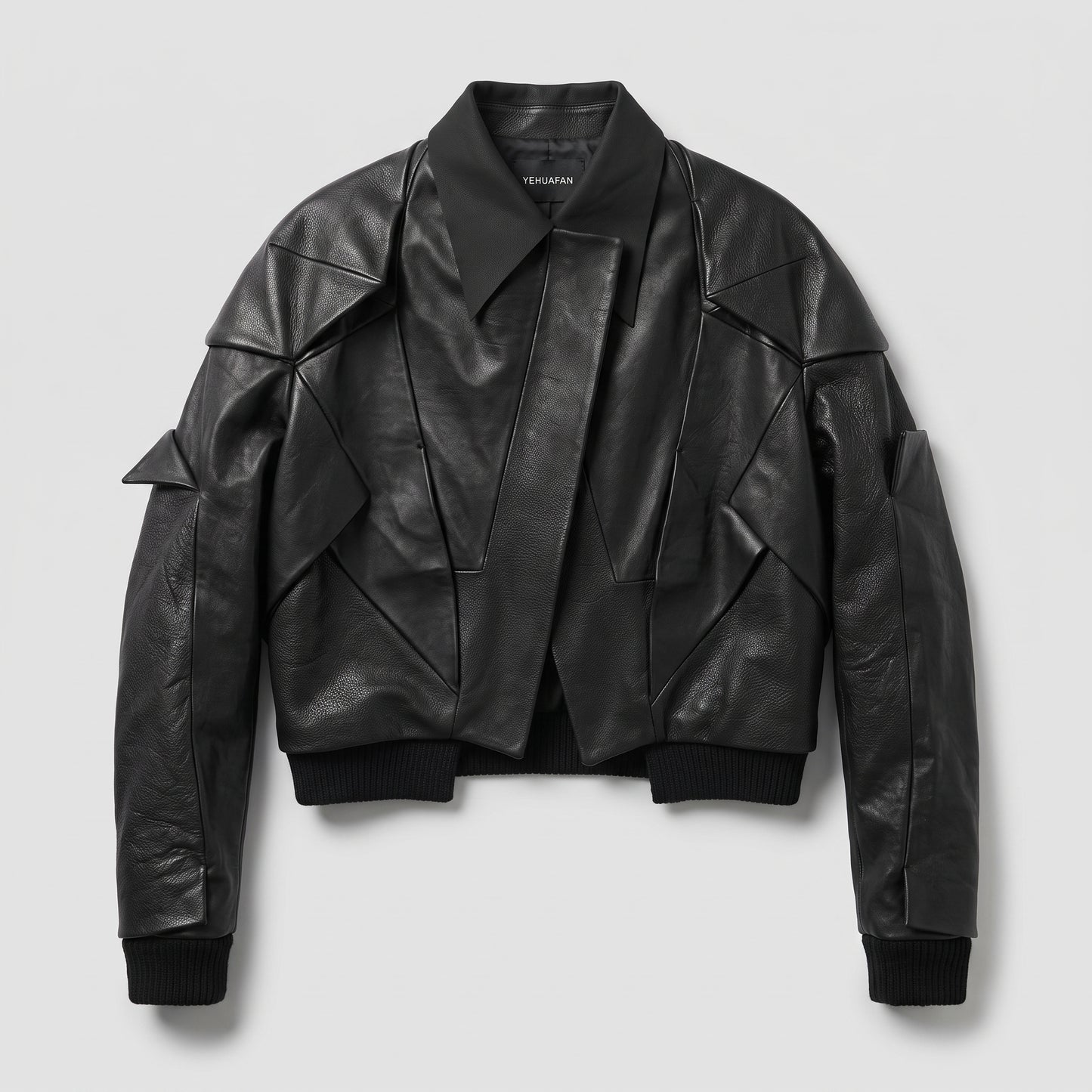 Architectural Leather Bomber Jacket