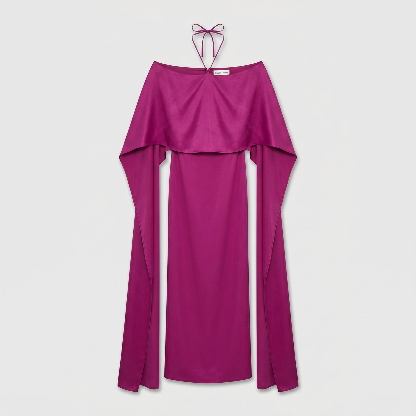 Fuchsia Draped Halter Dress
