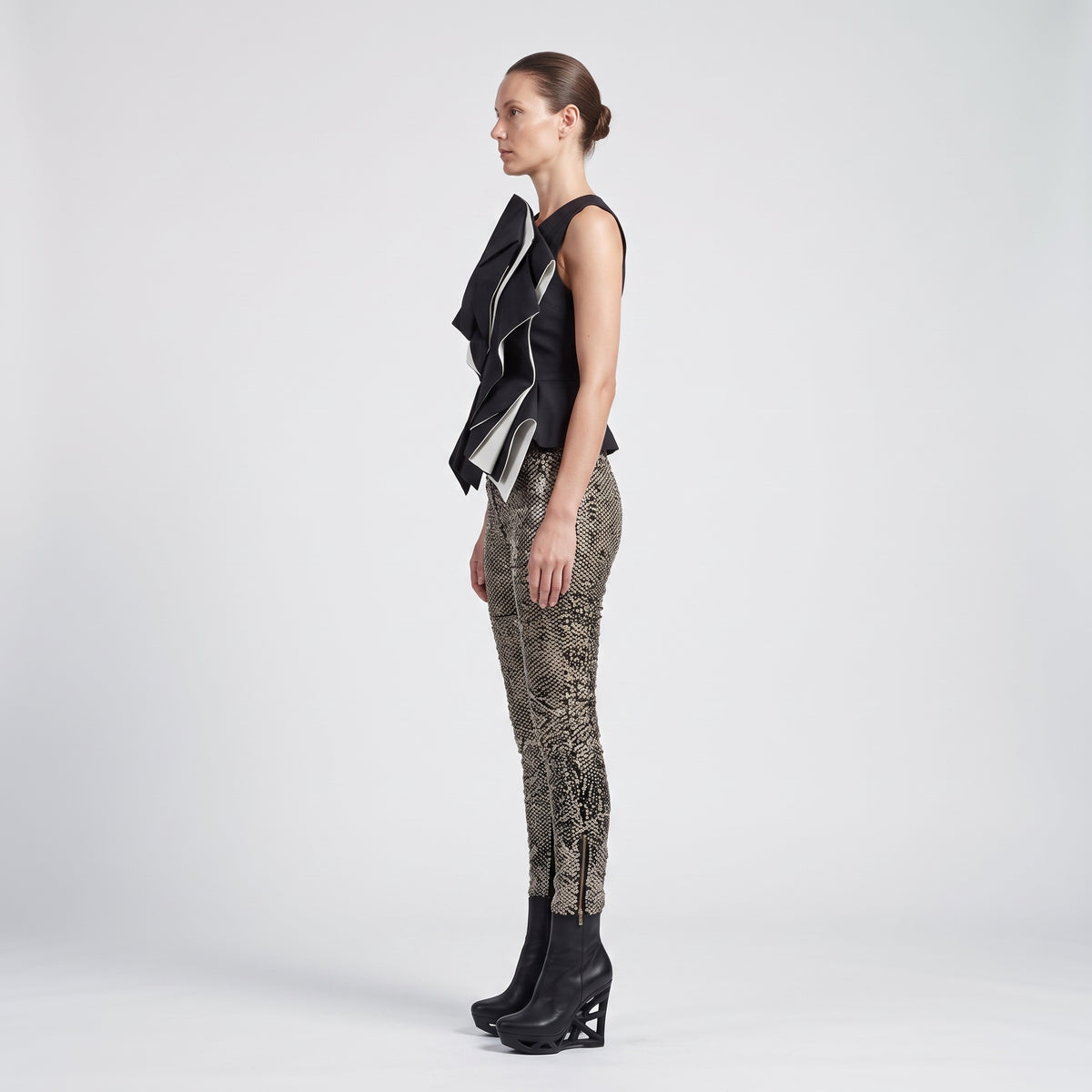 Embellished Studded Slim Trousers