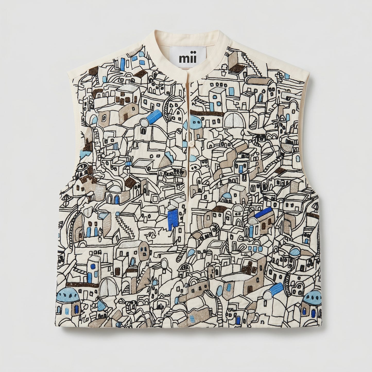 Embroidered Architectural Structured Vest