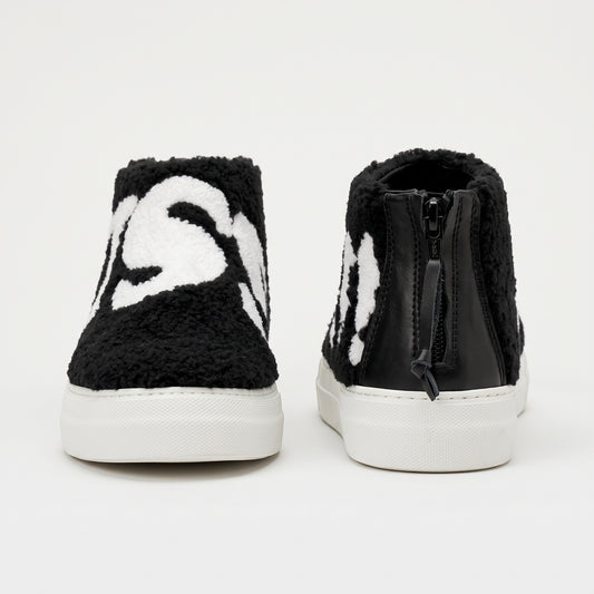 Shearling High Top Zip Sneakers